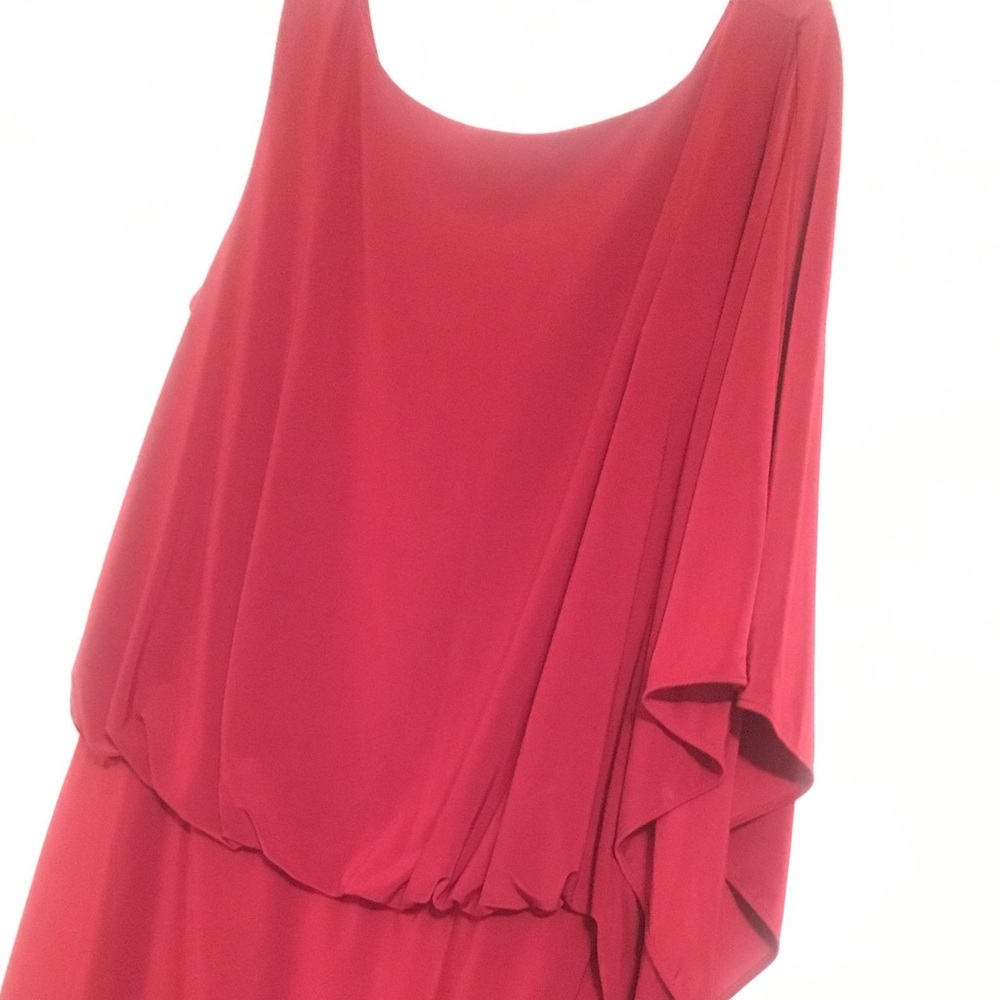 Max and Cleo One Shoulder Ruffle Red Dress